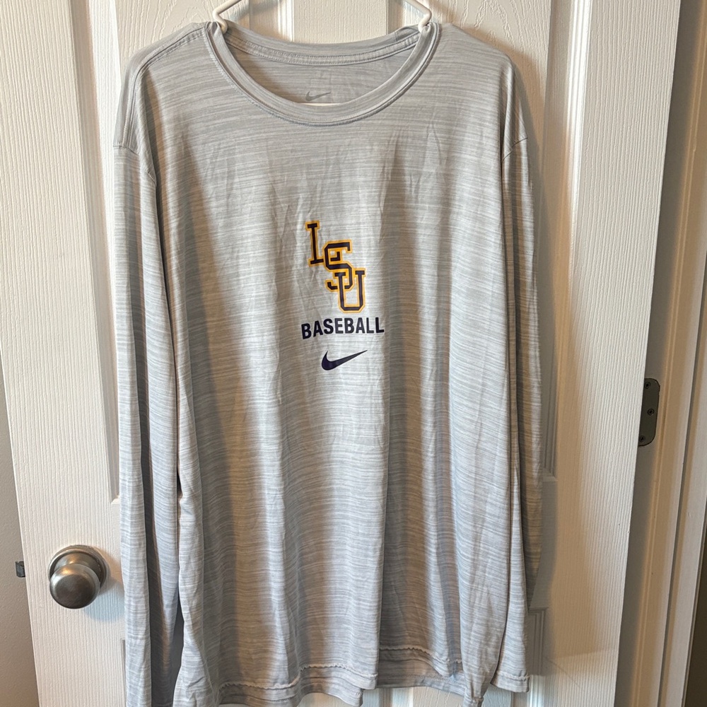 Nike Gray LSU Baseball Long Sleeve Shirt